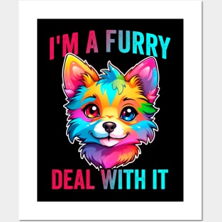 Im A Furry Fandom Quote Cute Fursona Anthro Art Posters and Art